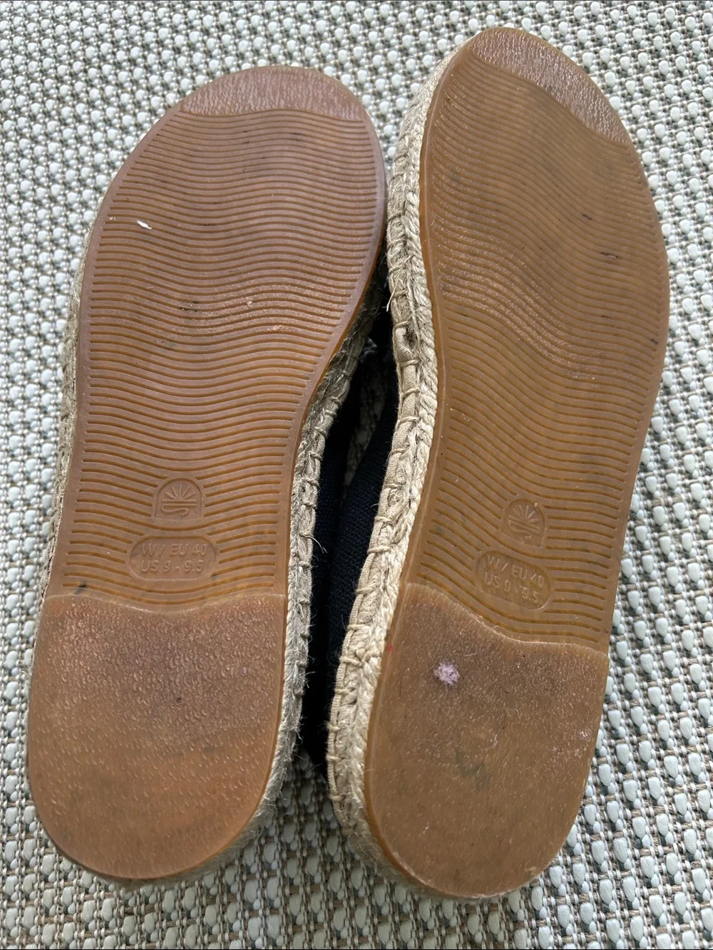Soludos Black Canvas Espadrille Flats with Natural Jute Trim